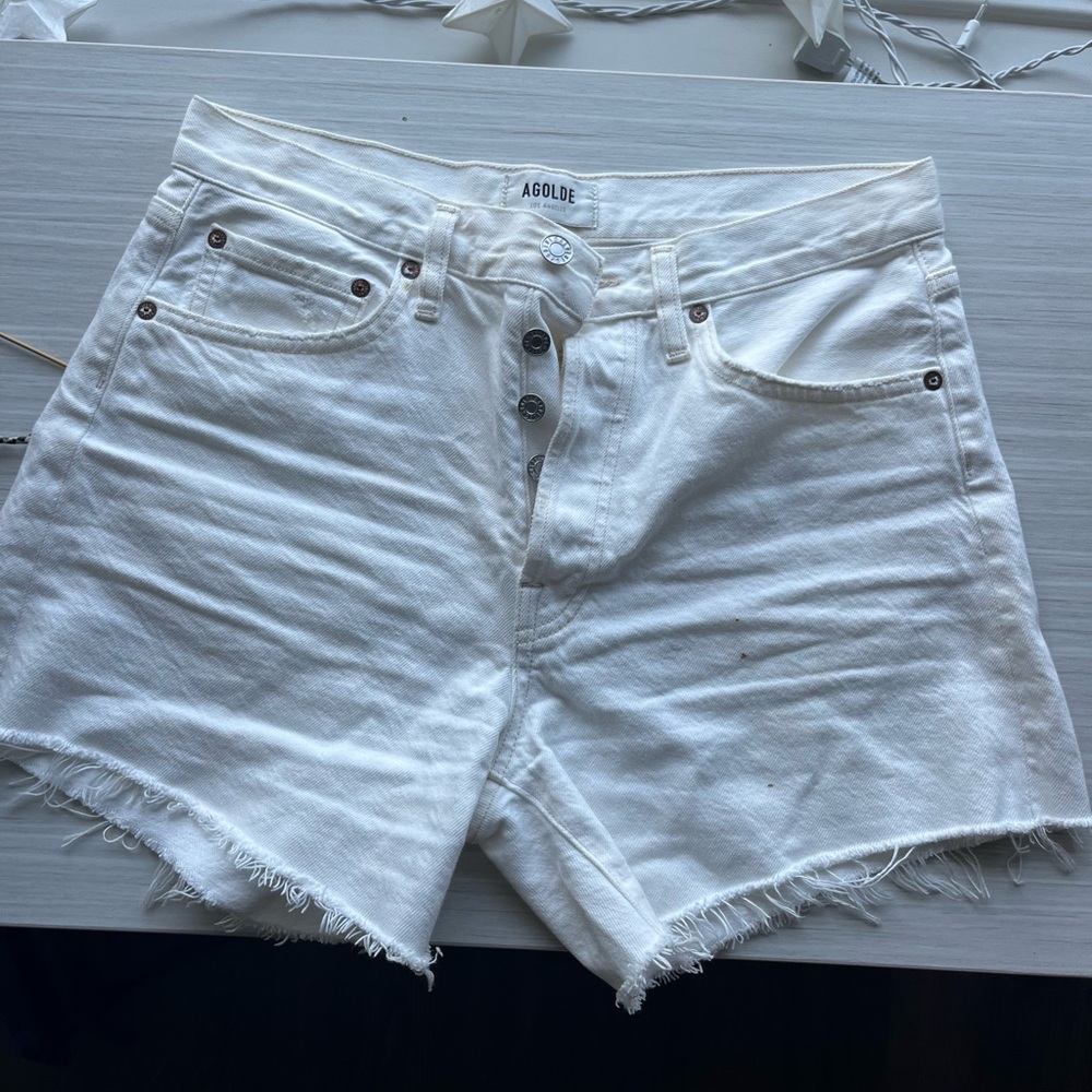 Agolde Women's White Jean Shorts